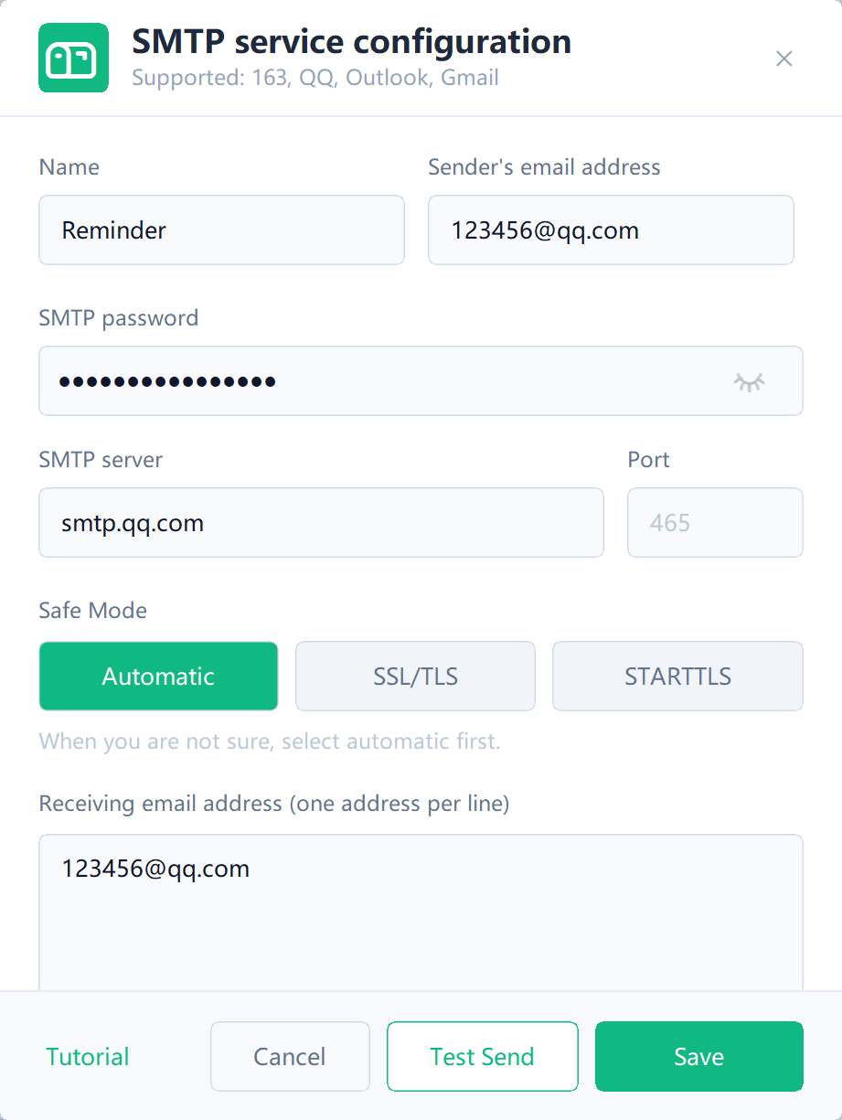 SMTP Configuration